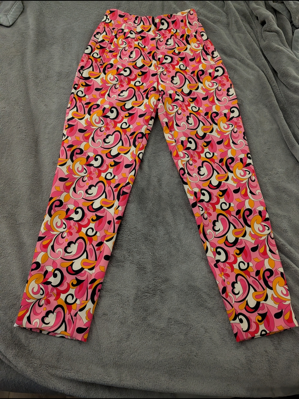 Zara Pink Multicolor Swirl Print Pants